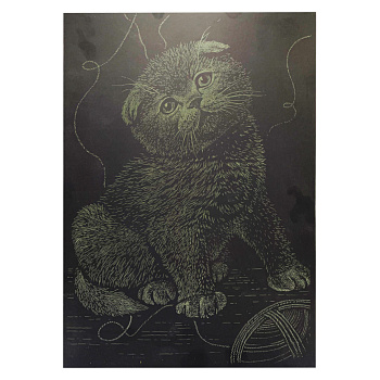 Гравюра А4 "Кіт" ГрА4-18з економ варіант в пакеті 29,7х21 см