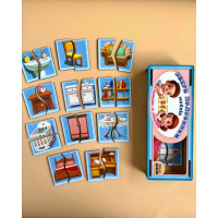 Настільна розвиваюча гра-пазл "Меблі" Ubumblebees (ПСФ072) PSF072, 12 картинок-половинок