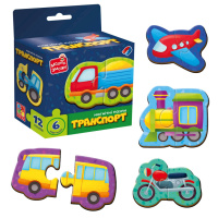 Дитячі магнітні пазли "Транспорт" VT1733-02, 6 картинок