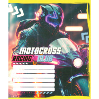 Зошит учнівський "Мотокрос" 012-500103K-4 в клітинку, 12 аркушів (959050)