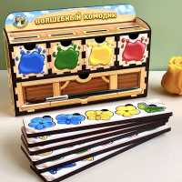 Дерев'яна настільна гра "Кольори" Ubumblebees (ПСД071) PSD071 сортер-комодик