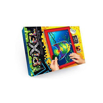 Набір для творчості "Мозаїка Піксель: Папуга" РМ-01-02, 21х29,7 см, рамка в наборі