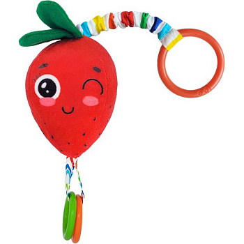 Брязкальце-підвіска з прорізувачем "Полуниця" МС 110604-18                                                           