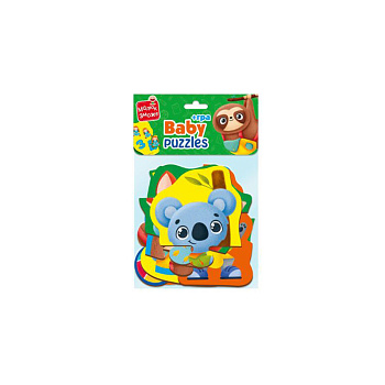 Пазли максі з грою Малюк Зможе «Тварини. Іграшки» Vladi Toys VT1722-23 Укр 