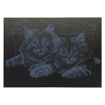 Гравюра А4 "Коти" ГрА4-13с економ варіант в пакеті 29,7х21 см