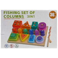 Дерев'яна іграшка магнитная рыбалка 3 в 1 C15002 