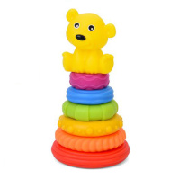 Дитяча іграшка "Пірамідка Ведмедик" 638-112(Yellow) 18,5 см, 6 кілець