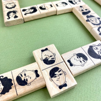 Настільна гра Доміно "Персонажі" 900620 від 2 до 6 гравців 45 елементів 