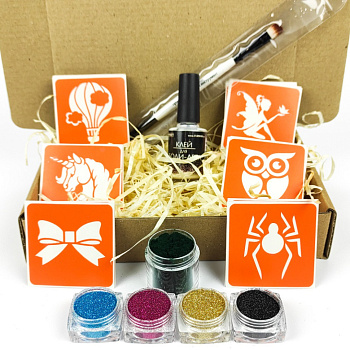 Набір для біо-тату "Для дітей №2 - гліттер" set-kids-2-glitter