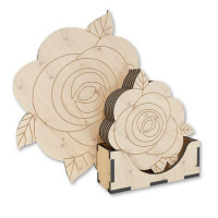 Дерев'яна підставка під гаряче "Троянди" FDPO-299