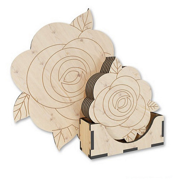 Дерев'яна підставка під гаряче "Троянди" FDPO-299