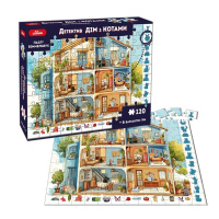 Дитячий пазл-віммельбух "Детектив: Дім з котами" ME5032-33, 120 елементів 6 варіантів гри