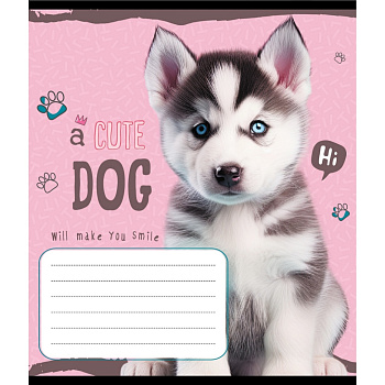 Зошит учнівський "Милий цуценя" 012-520132L-1 в лінію, 12 аркушів 