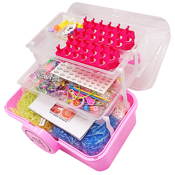 Дитячий набір для плетіння браслетів "Loom" 16202(Pink) в чемодані