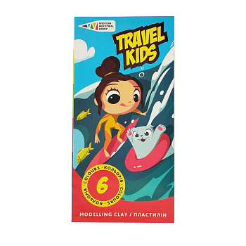 Дитячий пластилін "Travel Kids" 331008/TK восковий, 6 кольорів по 12 г