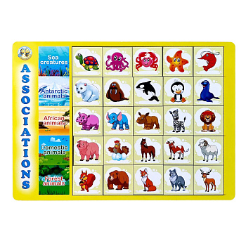 Дерев'яний пазл-вкладиш "Асоціації - види тварин" Ubumblebees (ПСД133) PSD133, 25 плашок 