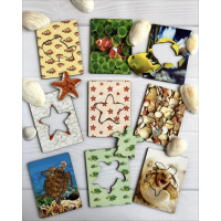 Дерев'яні Дощечки Сегена "Морські жителі" Ubumblebees (ПСФ083) PSF083 з візерунками