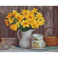 Алмазна мозаїка "Натюрморт нарцисів" DBS1010, 40х50 см