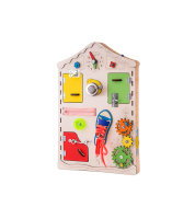 Дитяча дошка будиночок розвиваюча. Бізіборд D008, 38х56х6