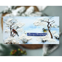 Набір для створення 2 шт вітальних листівок на підставках "Зимовий ліс" FDGCK-049, 20 см х 10 см              