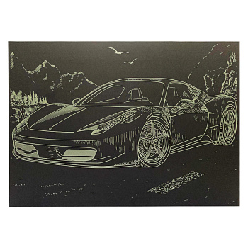 Гравюра А4 "Спорткар-1" ГрА4-8з економ варіант в пакеті 29,7х21 см
