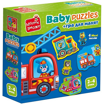 Дитячі розвивальні картонні пазли "Транспорт. Тварини" VT1722-28 з грою
