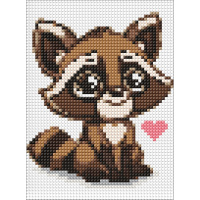 Алмазна мозаїка без підрамника для дітей "Розумний єнот" AMM1020 15х20 см 