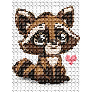 Алмазна мозаїка без підрамника для дітей "Розумний єнот" AMM1020 15х20 см 