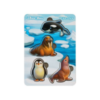 Дерев'яний пазл-вкладиш "Тварини Арктики та Антарктики" Ubumblebees  (ПСФ061) PSF061 фон із підказкою 