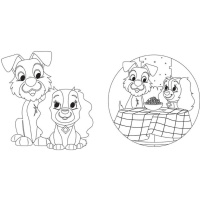 Розмальовка "Гра з кольором. Леді та Бродяга" 1426008 Disney Маля, 12 сторінок