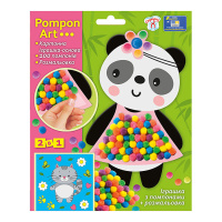 Набір для творчості Панда Pompon Art 10100691, 100 помпонів та розмальовка