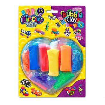 Креативна творчість із пластиліну "Air Clay+Bubble Clay" ARBB-03-02 блістер 15 брикетів
