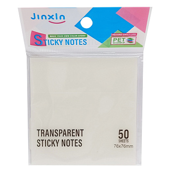 Стікери прозорі для нотаток Р71-1, 50 аркушів, 76 х 76 мм  