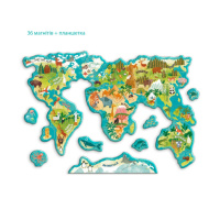 Дитяча магнітна мапа світу тварини 200267, 36 елементів