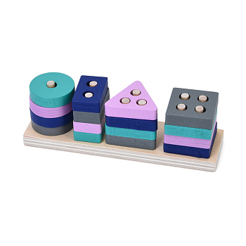 Дитяча дерев’яна іграшка-сортер "Геометрика" MD 0144, 16 деталей, 13х4х3,5 см