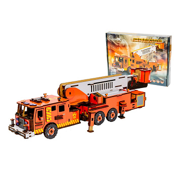 Дерев'яний 3D конструктор "Пожежна машина" Puz-00921, 318 деталей         