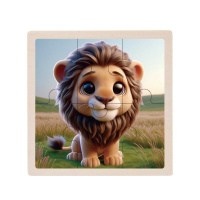 Дитячий дерев'яний пазл-вкладиш "Тигр" MD 1509-31, 6 елементів 9,8 х 9,8 х 0,4 см