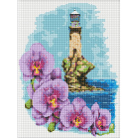 УЦІНКА! Алмазна мозаїка "Маяк з орхідеями" ©Анна Кулик AMO7622-UC 30х40 см