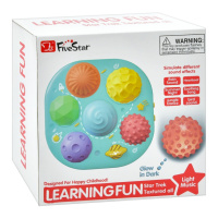 Дитяча Розвиваюча "Текстурні М'ячики" 35179M  6 штук, музика, світло