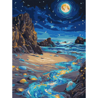 Картина за номерами "Сяючий берег" ©art_selena_ua з фарбами металiк extra KHO6387, 30х40 см