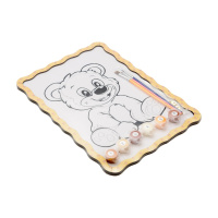 Картина по номерах "Ведмедик" Puz-22942 формат А4 пензлик, фарби, кріплення для стіни