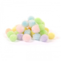 Декоративні помпони для творчості 955452 пастельні кольори, акрил, d-10 мм, 30 шт