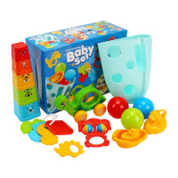 Дитячий подарунковий набір "Baby set 6 в 1" 3274TXK пірамідка, органайзер для ванни