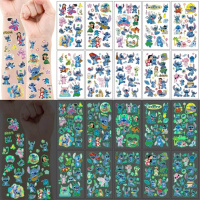Набір тимчасових татуювань "Стіч" stich-glow-tattoo-10 світяться, 10 аркушів 12х7 см