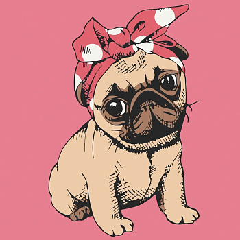 Картина за номерами "Мопсик" 15062-AC 30x30 см                                                                 