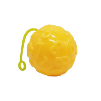 М'яч дитячий MS 4286(Yellow) 7,5 см, текстурний, пискавка, мерехтить