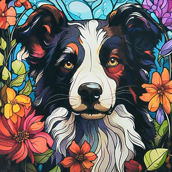 Алмазна мозаїка "Пес у світлі кольорів" DEEX16290 не повна викладка 30х30 см 