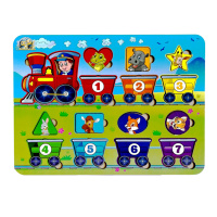 Дерев'яний пазл-вкладиш "Геометричні фігури" Ubumblebees (ПСД048) PSD048 сортер-паровоз 