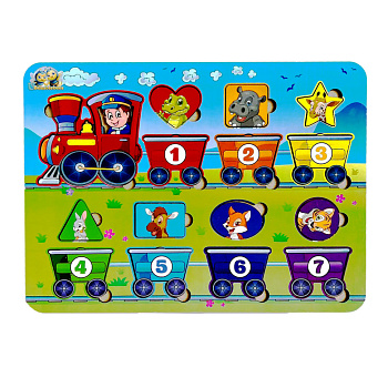 Дерев'яний пазл-вкладиш "Геометричні фігури" Ubumblebees (ПСД048) PSD048 сортер-паровоз 