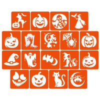 Набір для біо-тату "Хелловін - гліттер" set-halloween-glitter 18 трафаретів